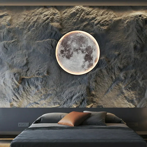 Applique murale lune LED 24 à 80 cm, blanc chaud ou froid